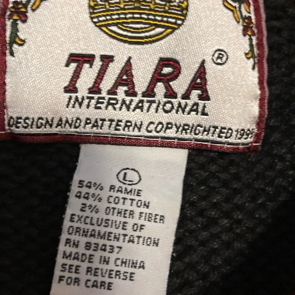 Tiara International Knit Cardinal Cardigan Sweater Large_8